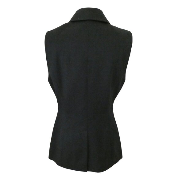 vtg 90s ET VOUS Black wool tailored vest sz S - Picture 2 of 4